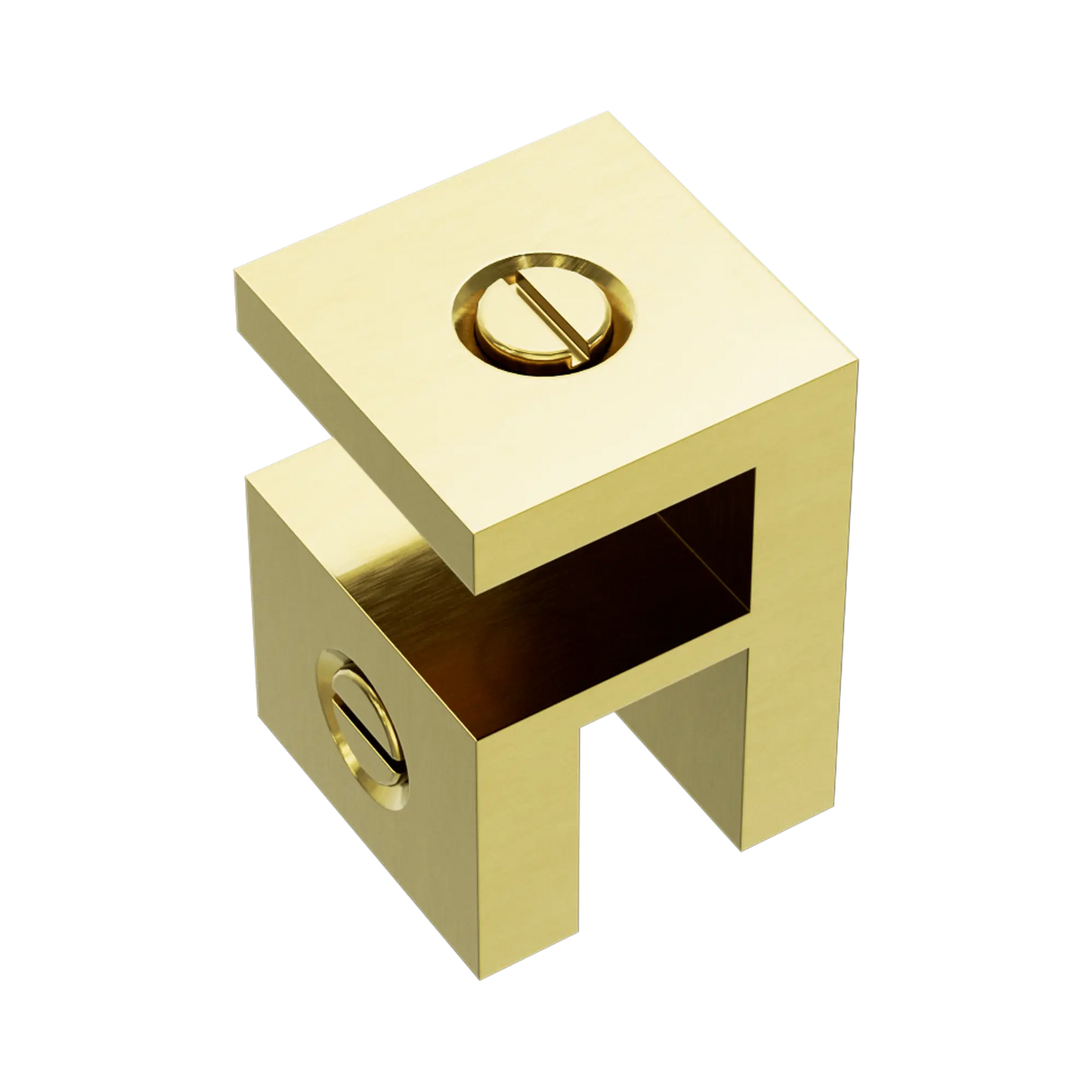 Over-Panel Glass To Glass Fitting 10mm Glass Brushed Gold