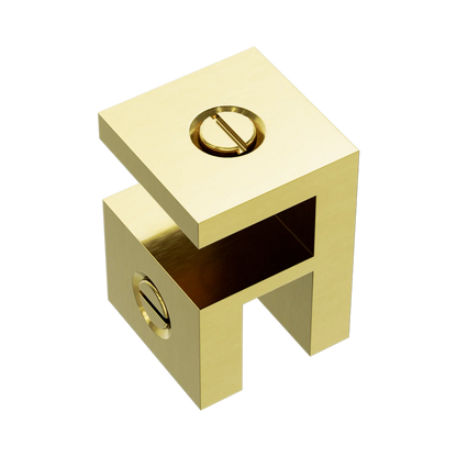 Over-Panel Glass To Glass Fitting 10mm Glass Brushed Gold