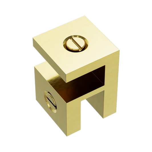 Over-Panel Glass To Glass Fitting 10mm Glass Brushed Gold