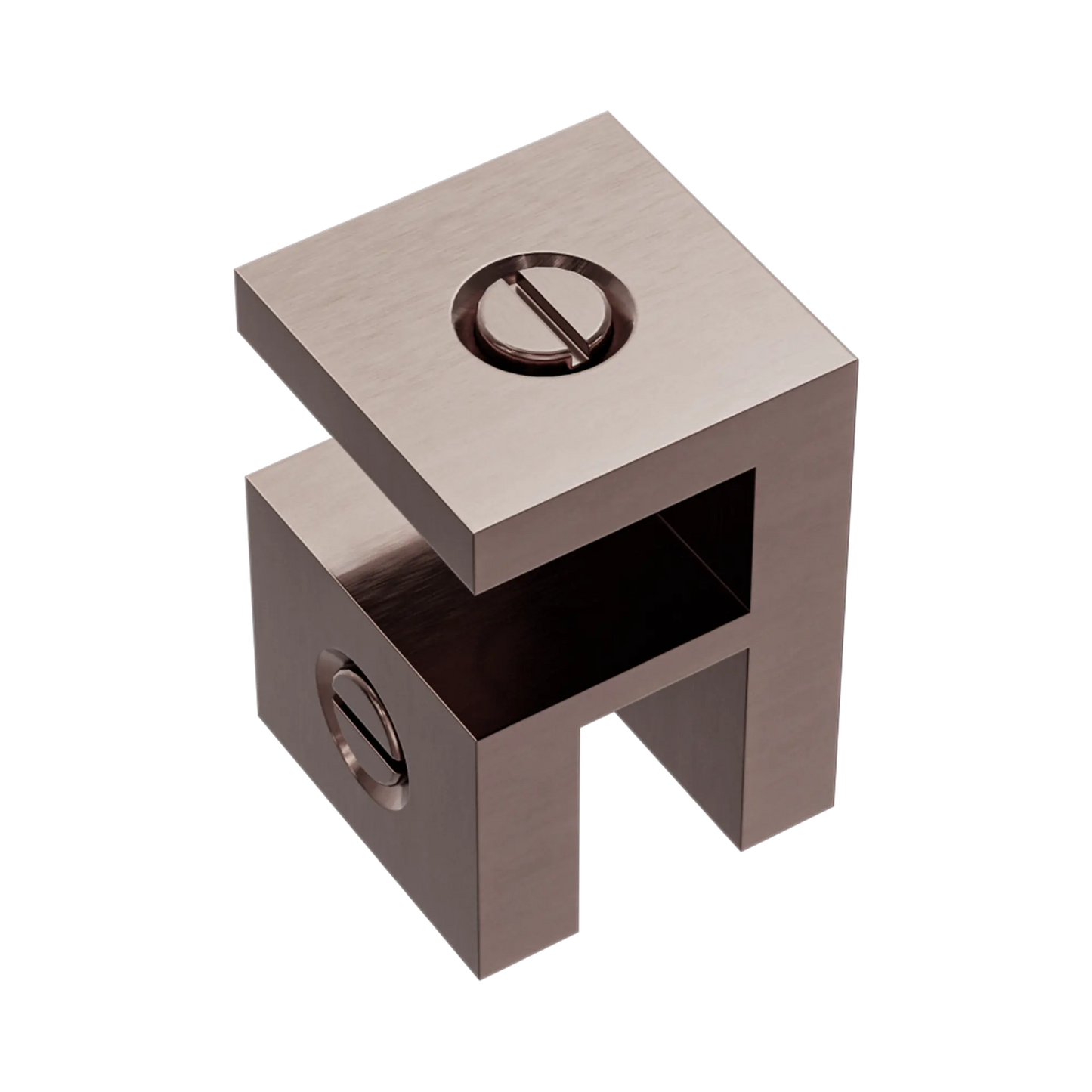 Over-Panel Glass To Glass Fitting 10mm Glass Brushed Bronze