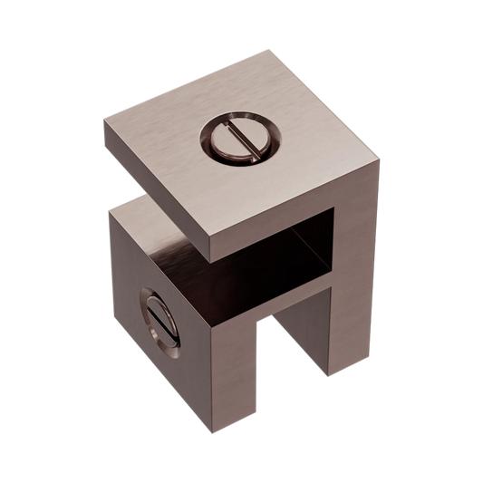 Over-Panel Glass To Glass Fitting 10mm Glass Brushed Bronze