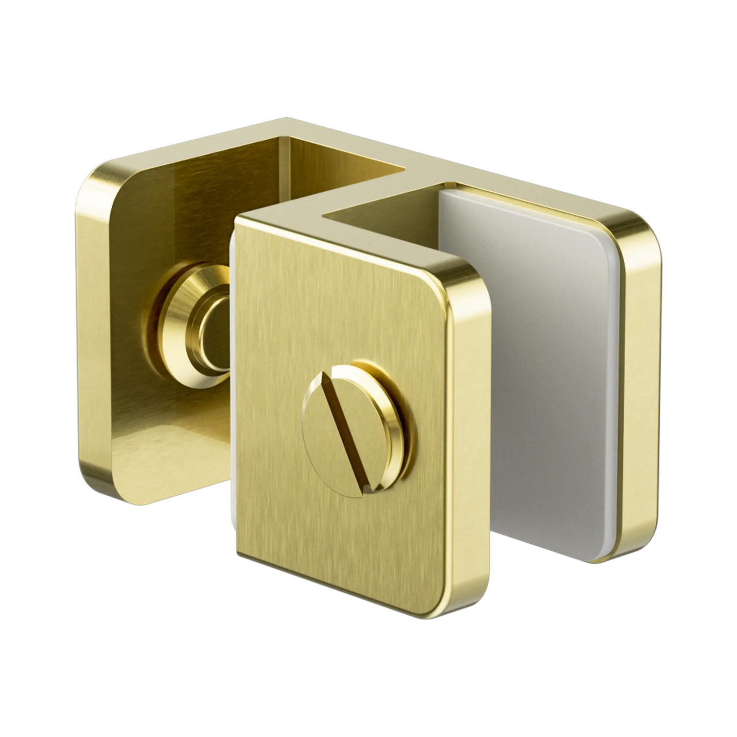Over-Panel Glass To Glass Fitting 10mm Glass Brushed Gold