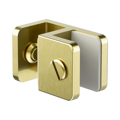 Over-Panel Glass To Glass Fitting 10mm Glass Brushed Gold
