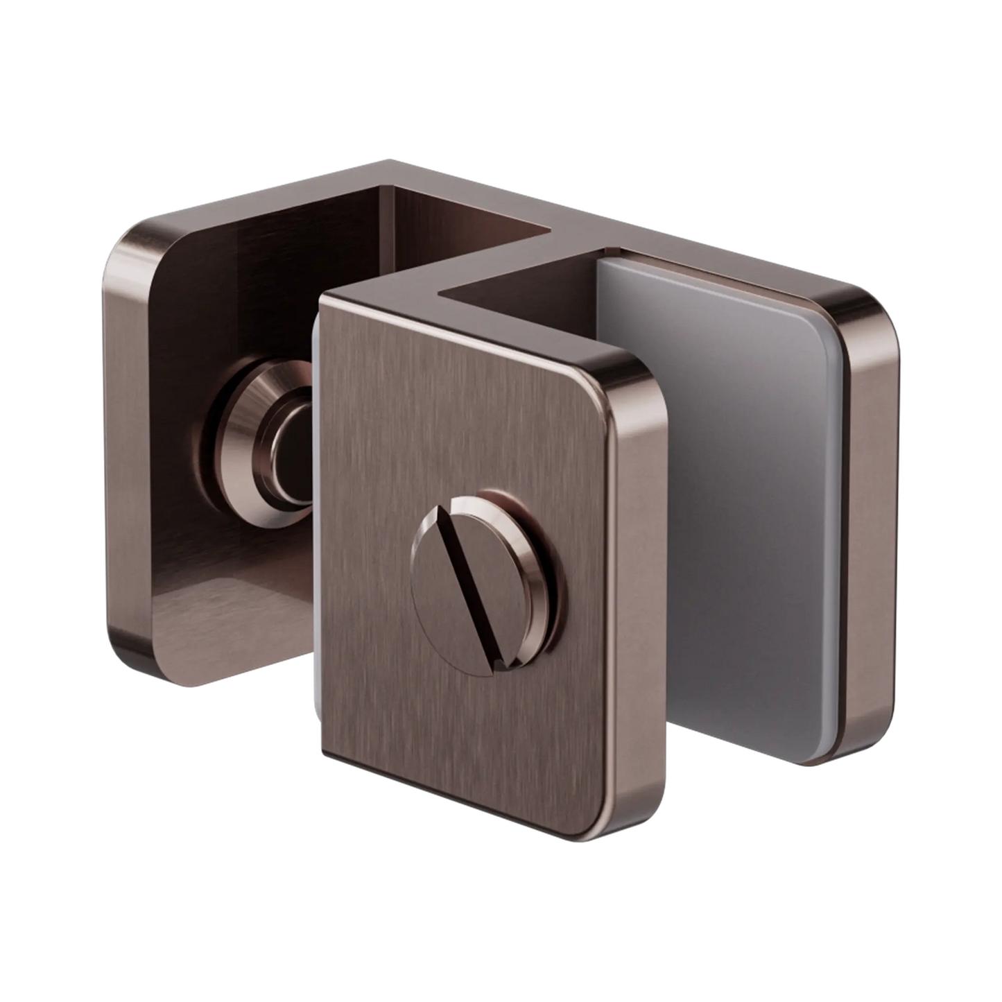 Over-Panel Glass To Glass Fitting 10mm Glass Brushed Bronze