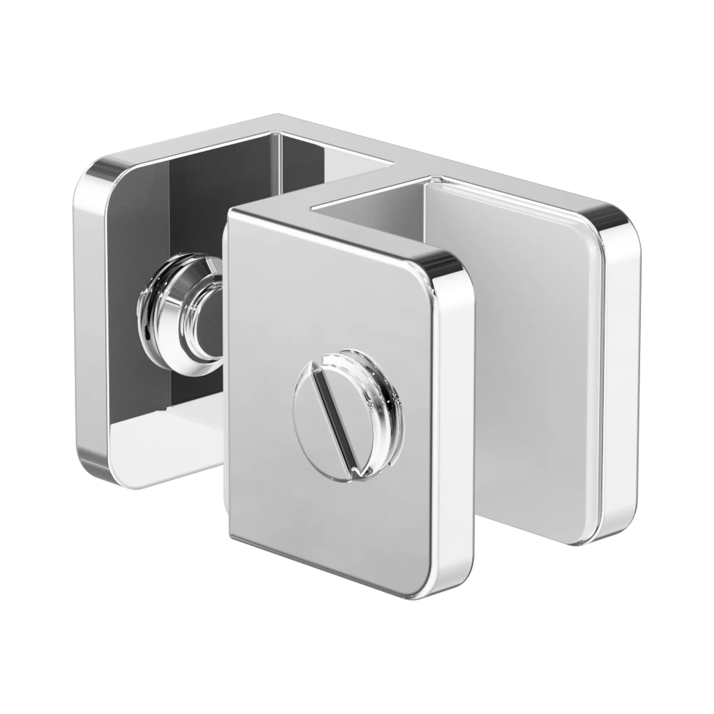 Over-Panel Glass To Glass Fitting 10mm Glass Chrome