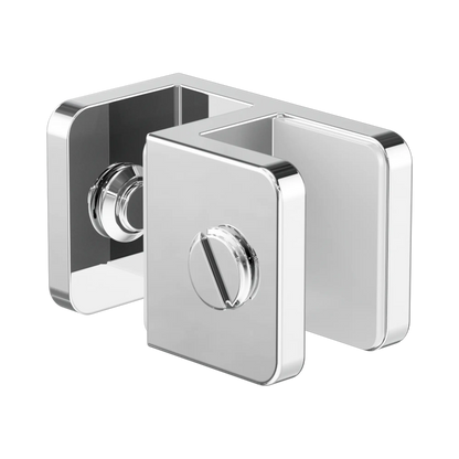 Over-Panel Glass To Glass Fitting 10mm Glass Chrome