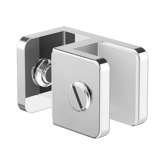 Over-Panel Glass To Glass Fitting 10mm Glass Chrome