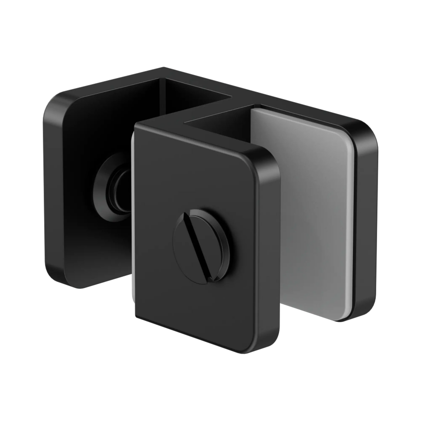 Over-Panel Glass To Glass Fitting 10mm Glass Matte Black