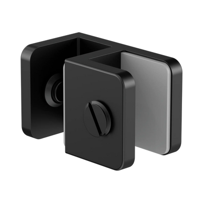 Over-Panel Glass To Glass Fitting 10mm Glass Matte Black