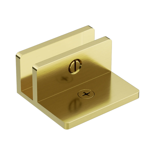 Shower F Bracket 10mm Glass Brushed Gold