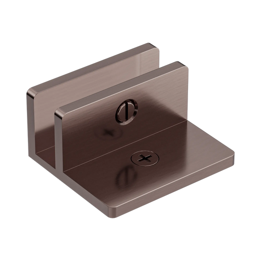 Shower F Bracket 10mm Glass Brushed Bronze