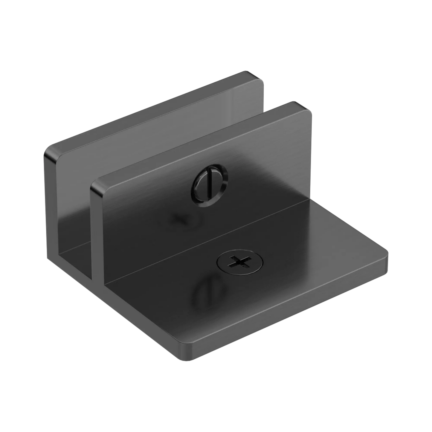 Shower F Bracket 10mm Glass Gun Metal