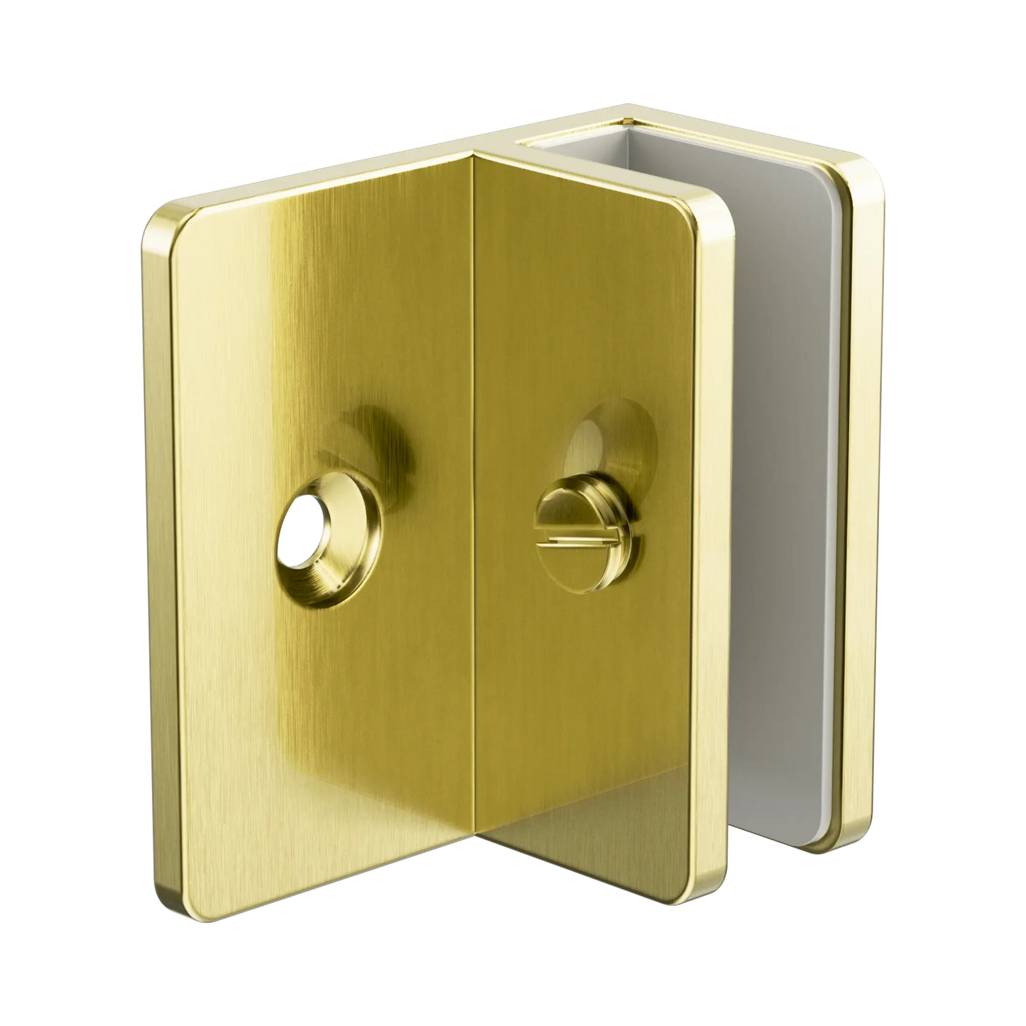 Shower F Bracket 10mm Glass Brushed Gold