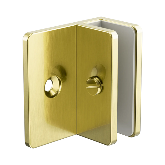 Shower F Bracket 10mm Glass Brushed Gold