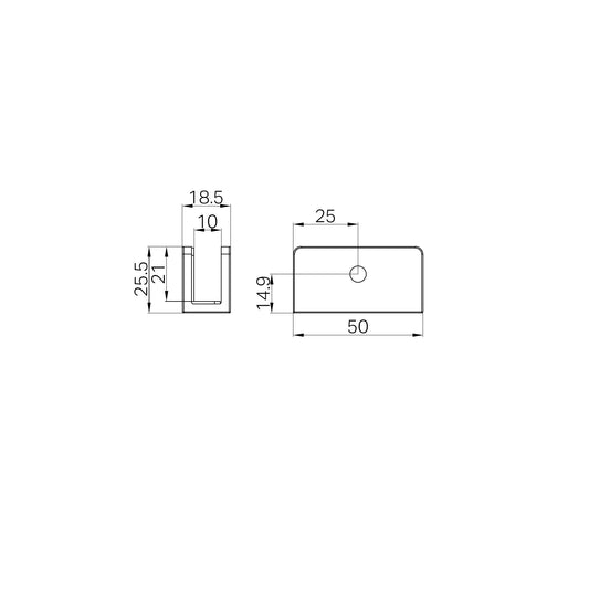 Nero Shower U Bracket 10mm Glass Brushed Bronze