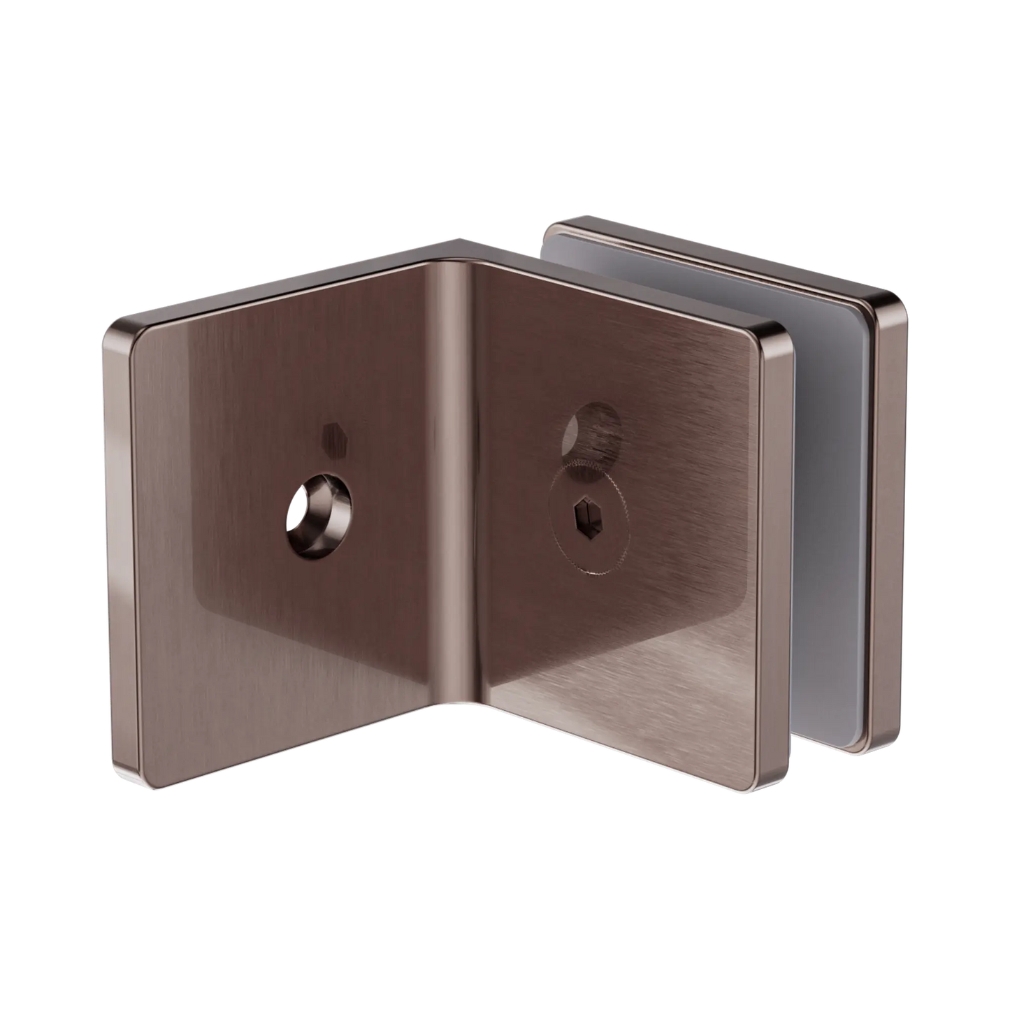 90 Degree Glass To Wall Bracket 10mm Glass Brushed Bronze