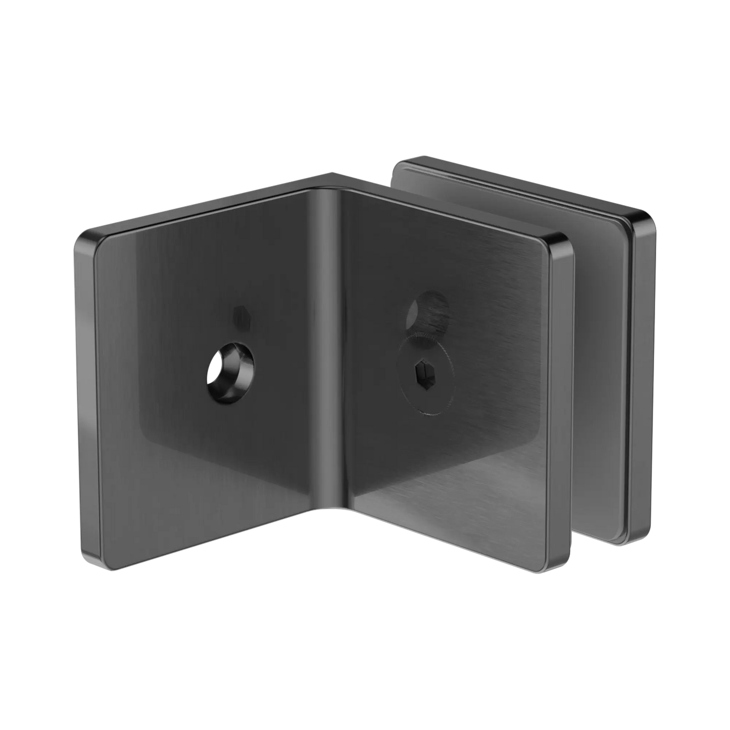 90 Degree Glass To Wall Bracket 10mm Glass Gun Metal