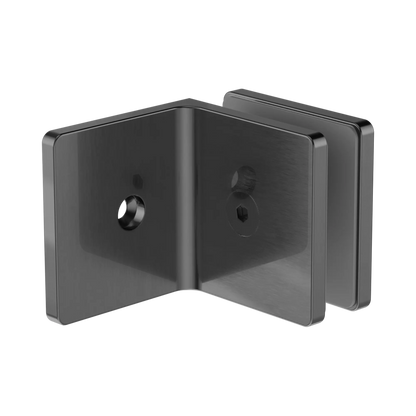 90 Degree Glass To Wall Bracket 10mm Glass Gun Metal