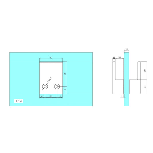 Square Shower Knob Handle Brushed Bronze