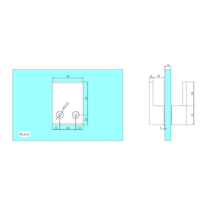 Square Shower Knob Handle Gun Metal