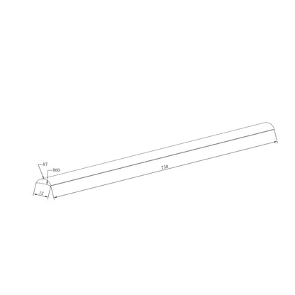 Half Round Water Seal Rail 750mm Brushed Gold