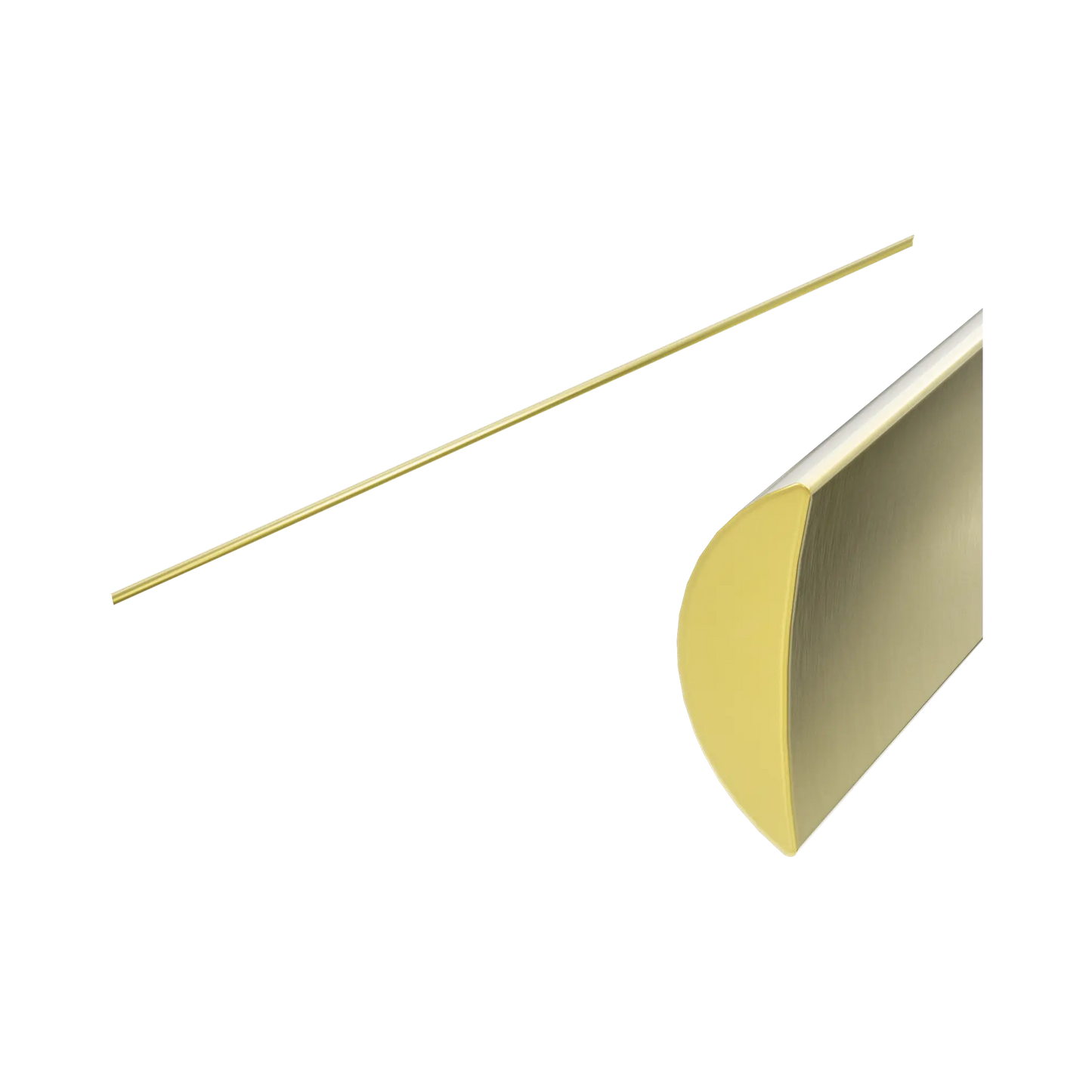 Half Round Water Seal Rail 750mm Brushed Gold