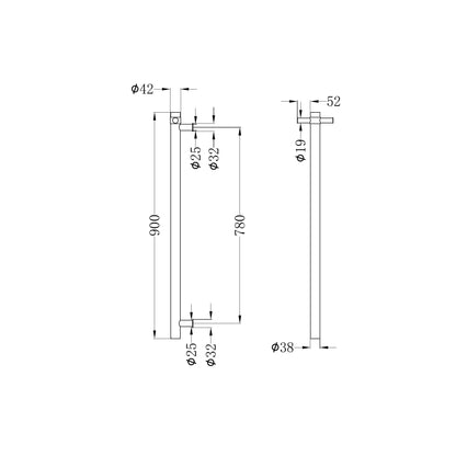 Heated Vertical Towel Rail Matte White