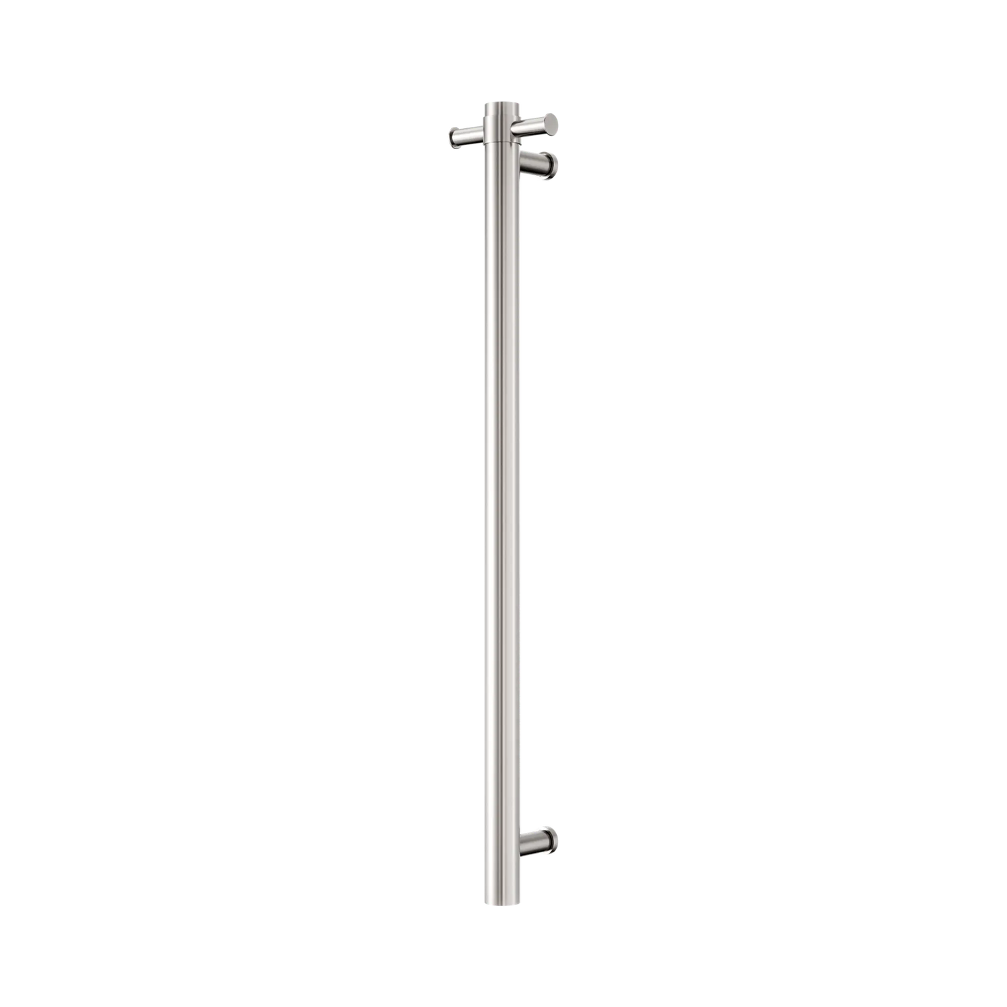Nero Mecca 240V Single Vertical Heated Towel Rail Brushed Nickel