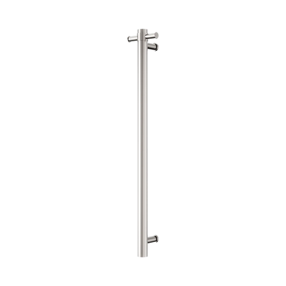 Nero Mecca 240V Single Vertical Heated Towel Rail Brushed Nickel