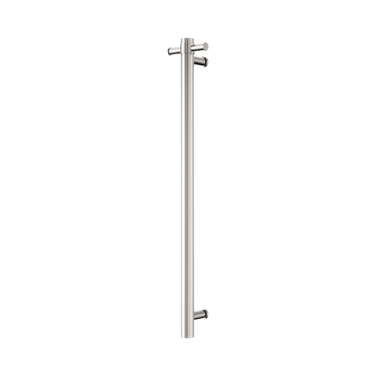 Nero Mecca 240V Single Vertical Heated Towel Rail Brushed Nickel