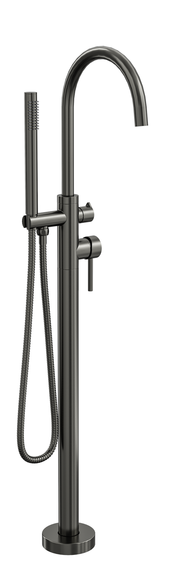 Nure Freestanding Bath Filler with Hand Shower - Gunmetal