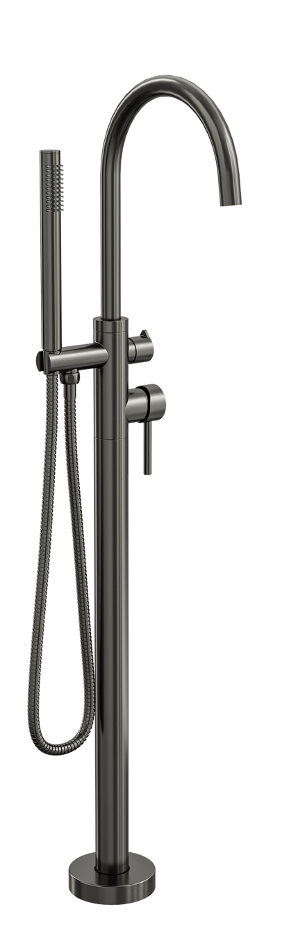 Nure Freestanding Bath Filler with Hand Shower - Gunmetal