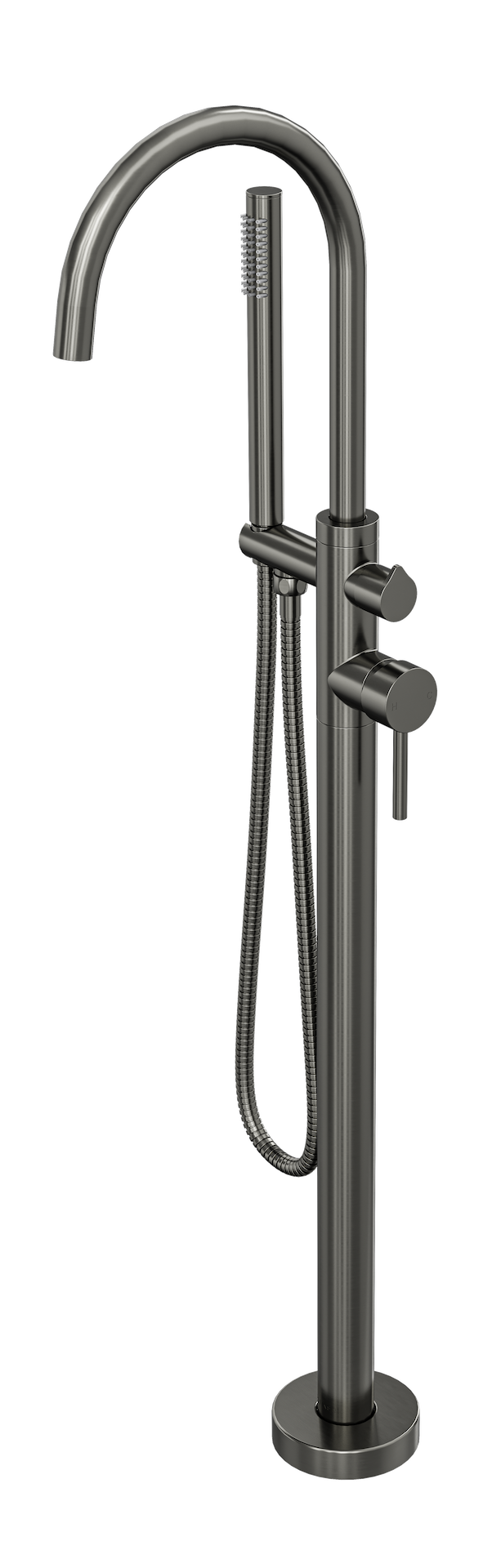 Nure Freestanding Bath Filler with Hand Shower - Gunmetal