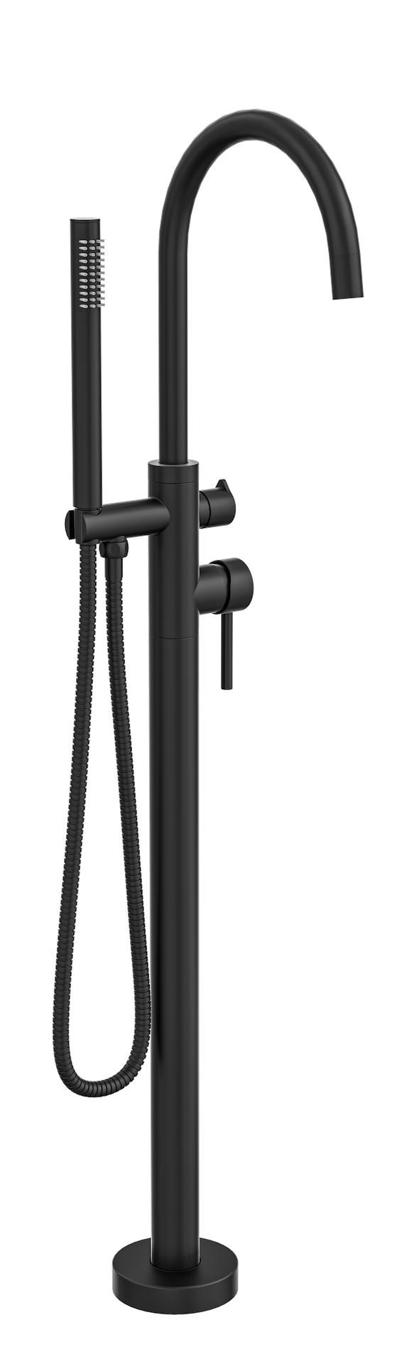 Nure Freestanding Bath Filler with Hand Shower - Matte Black