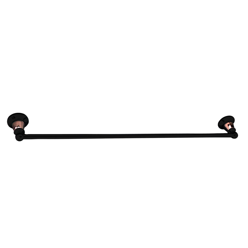 Noosa Single Towel Rail   - Matte Black and Rose Gold