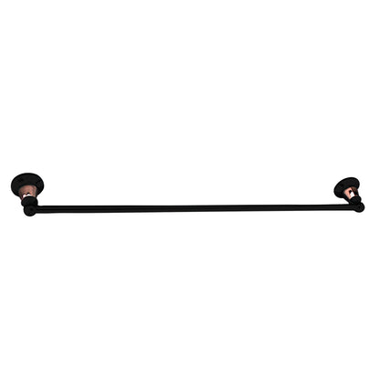 Noosa Single Towel Rail   - Matte Black and Rose Gold