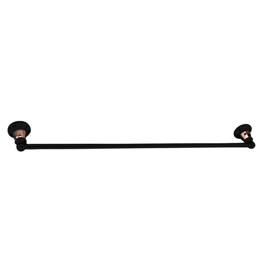 Noosa Single Towel Rail   - Matte Black and Rose Gold