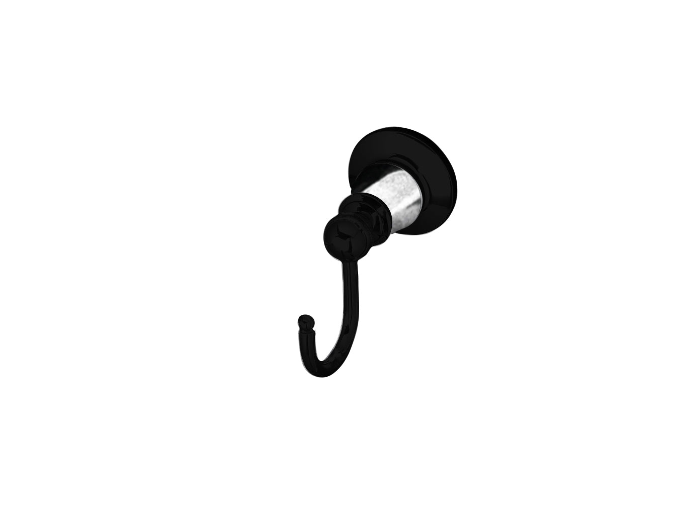 Noosa Robe Hook   - Matte Black and Chrome