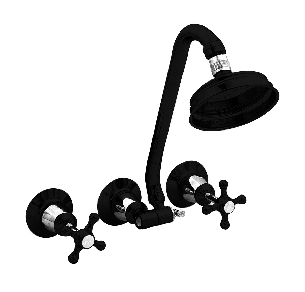 NOOSA Shower Set - Mate Black and Chrome