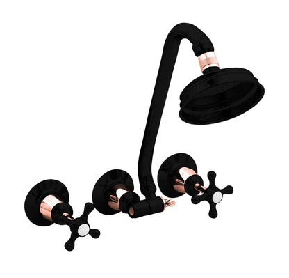 NOOSA Shower Set - Matte Black and Rose Gold