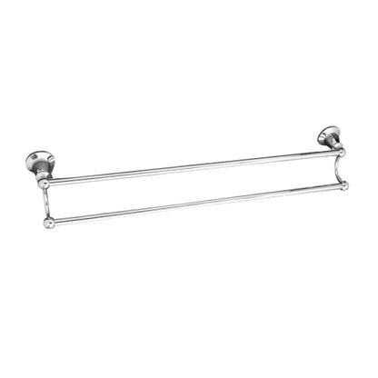 Noosa Double Towel Rail   - Matte Black and Chrome