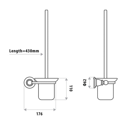 Noosa Toilet Pan Brush & Stand   - Chrome