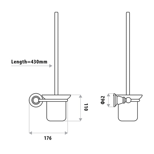 Noosa Toilet Pan Brush & Stand   - Chrome