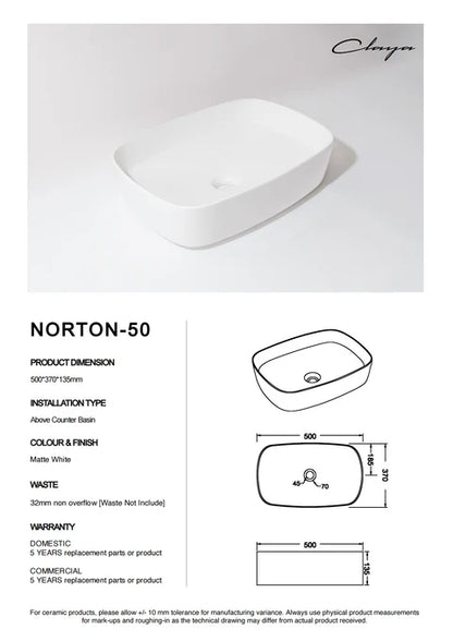 500*370*135mm Gloss White Above Counter Basin