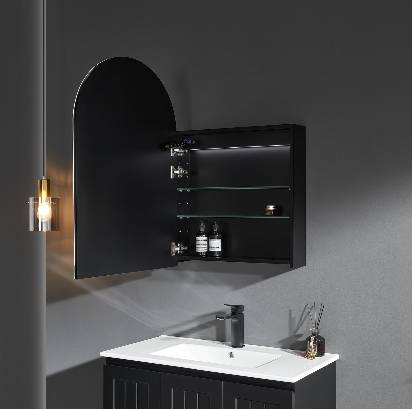 1200mmx750mm Fremantle Shaving Cabinet - Matte Black