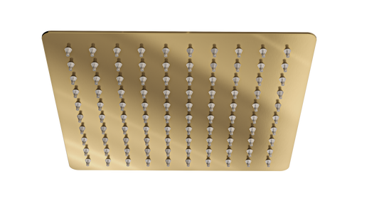 Ocean 200mm Square Shower Head - Brushed Brass