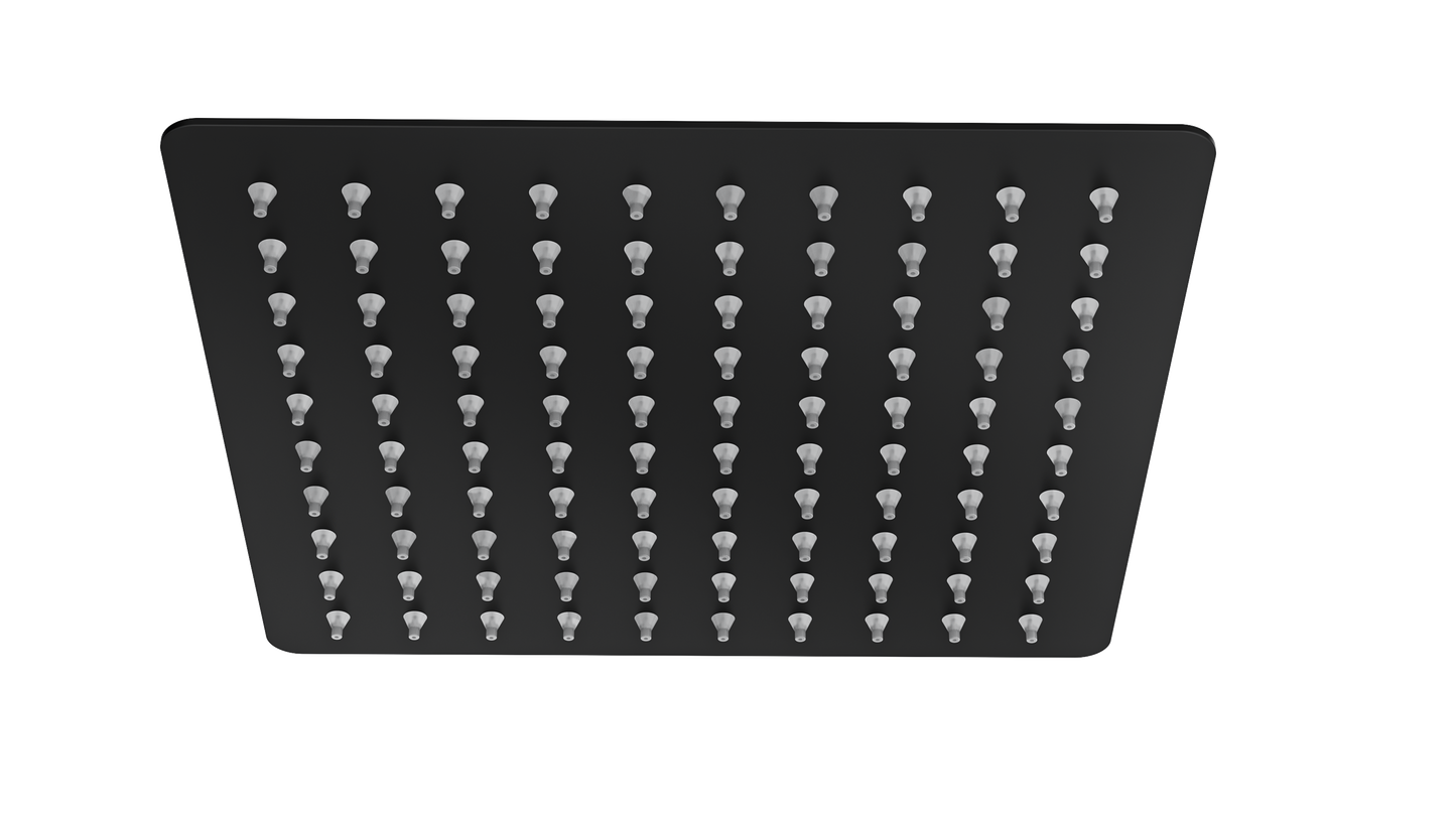Ocean 200mm Square Shower Head - Matte Black