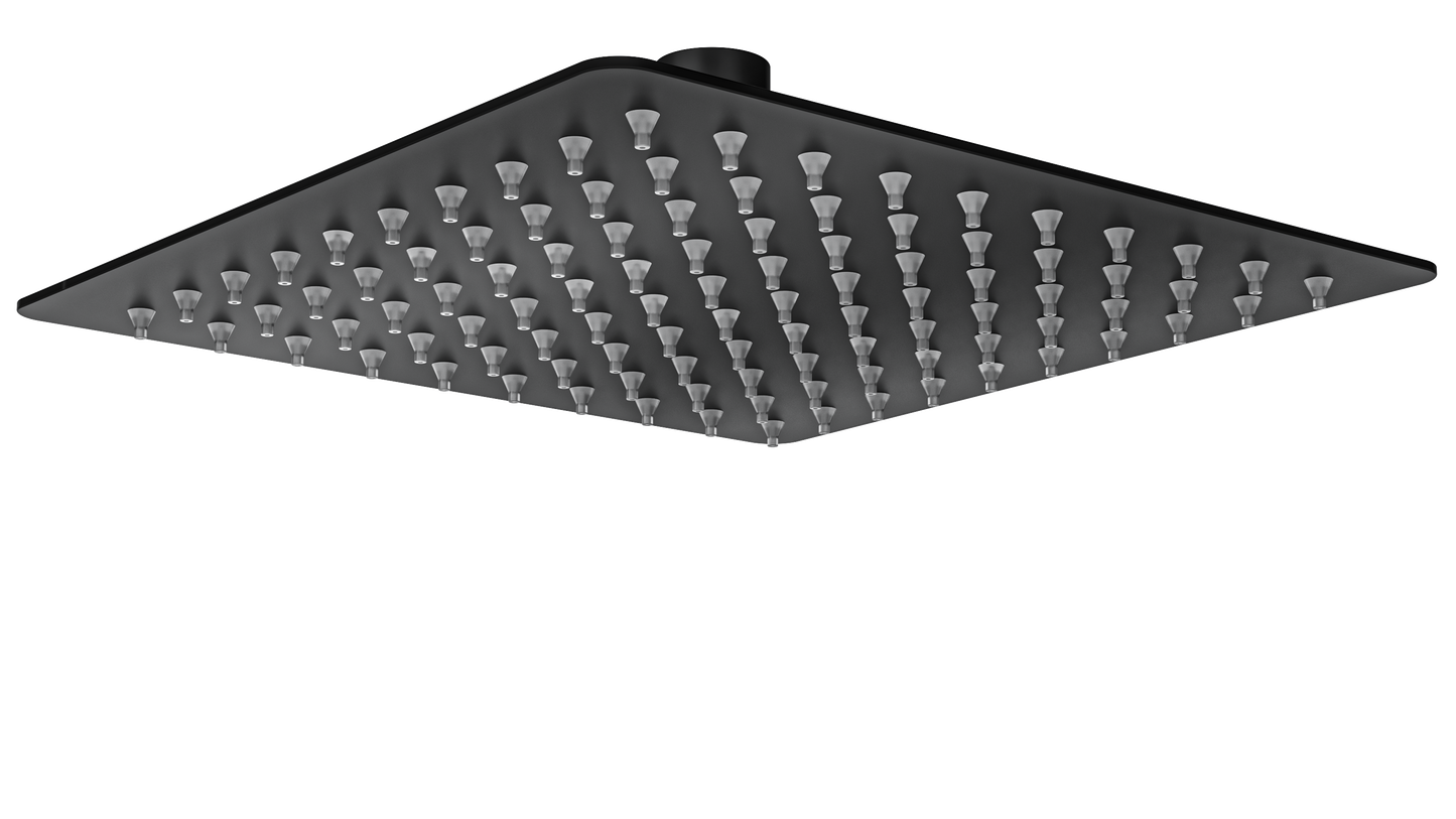 Ocean 200mm Square Shower Head - Matte Black