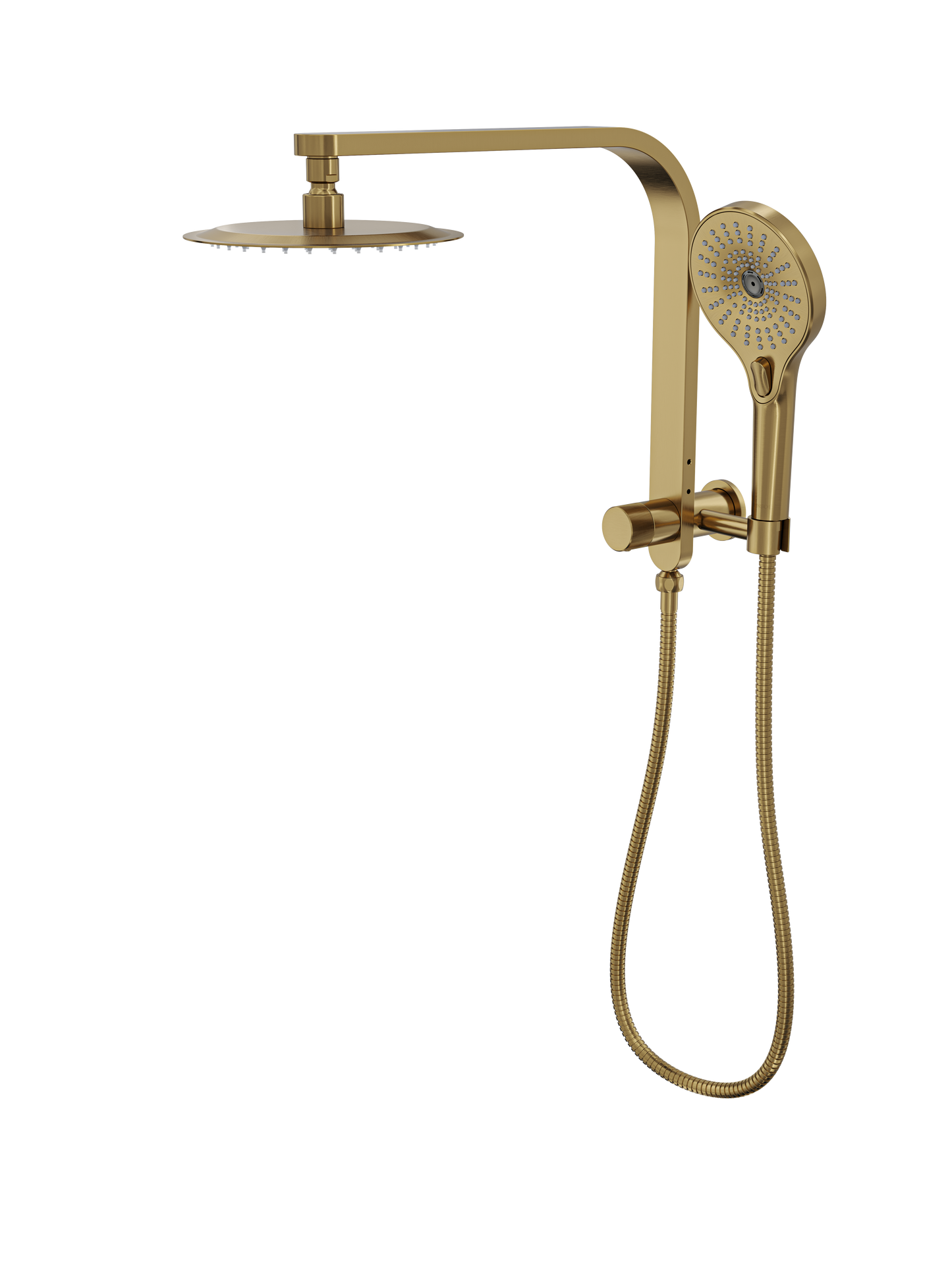 Oceanjet Short Shower Combination with 200mm Round Head - Brushed Brass