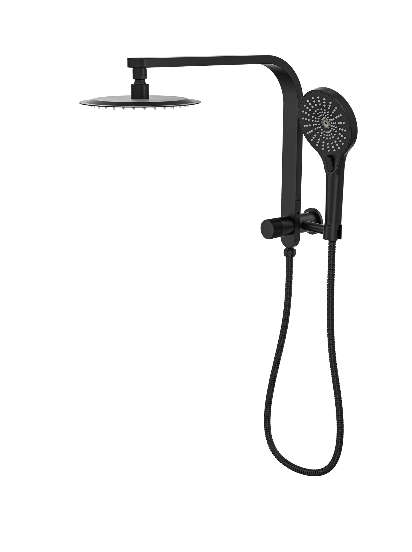 Oceanjet Short Shower Combination with 200mm Round Head - Matte Black